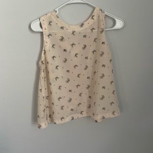 Forever 21 Cropped Bow Tee Shirt Size- Large